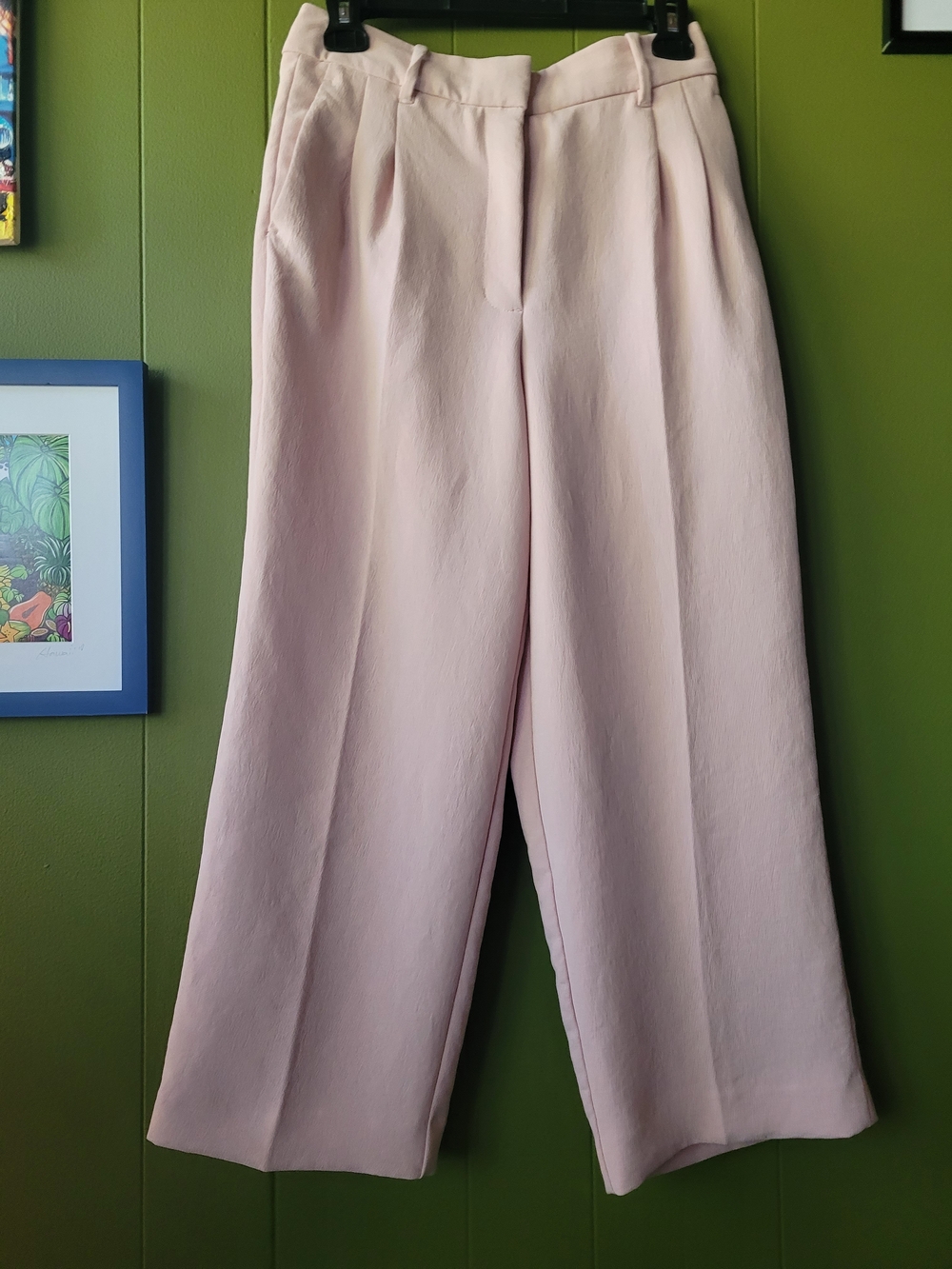 Wilfred Light Pink Wide-Leg Cropped Trousers Crepe Fabric
